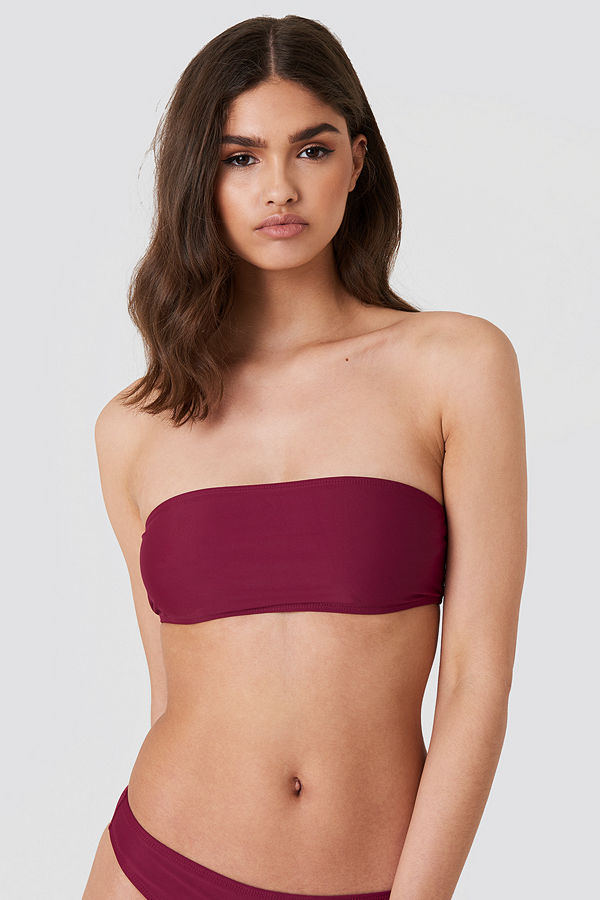 NA-KD Swimwear Bandeau Bikini Top lila