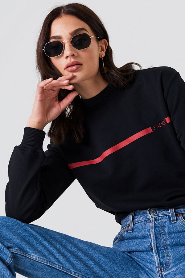 NA-KD J'adore Sweater svart