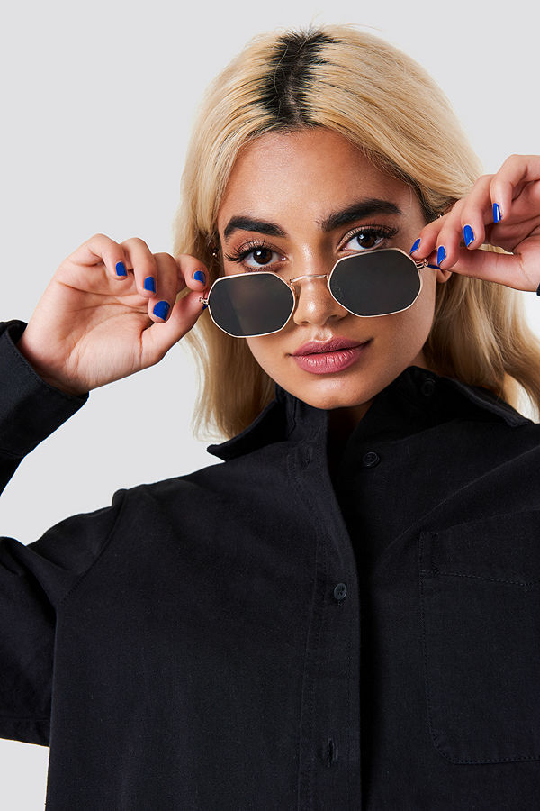 NA-KD Accessories Octagon Frame Sunglasses svart