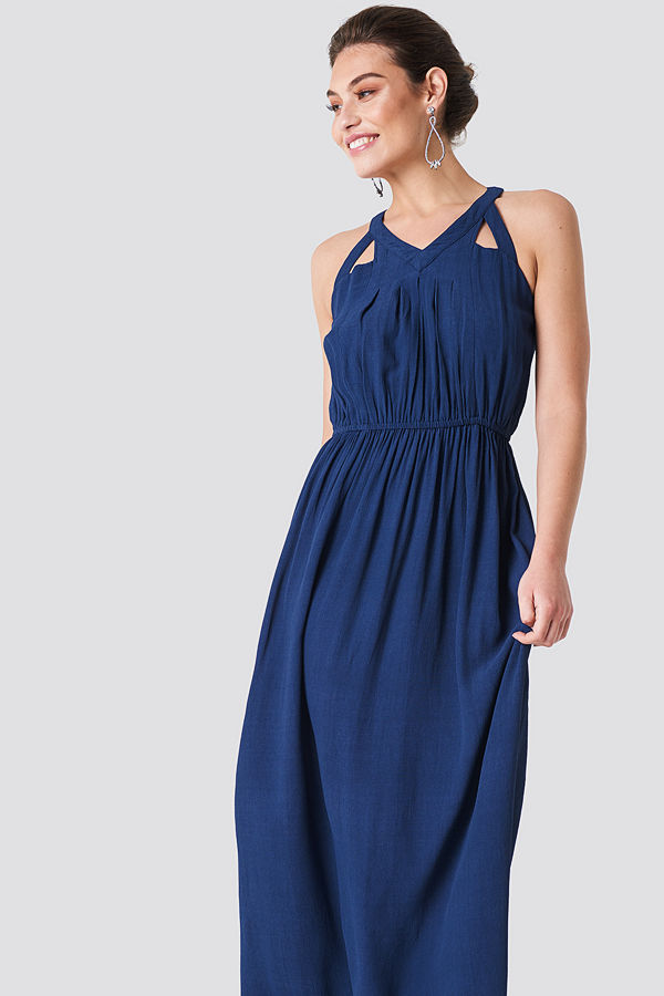 Rut & Circle Hip Long Dress blå
