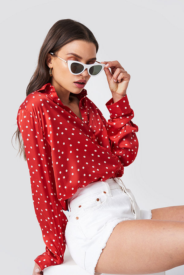NA-KD Classic Long Sleeve Satin Shirt