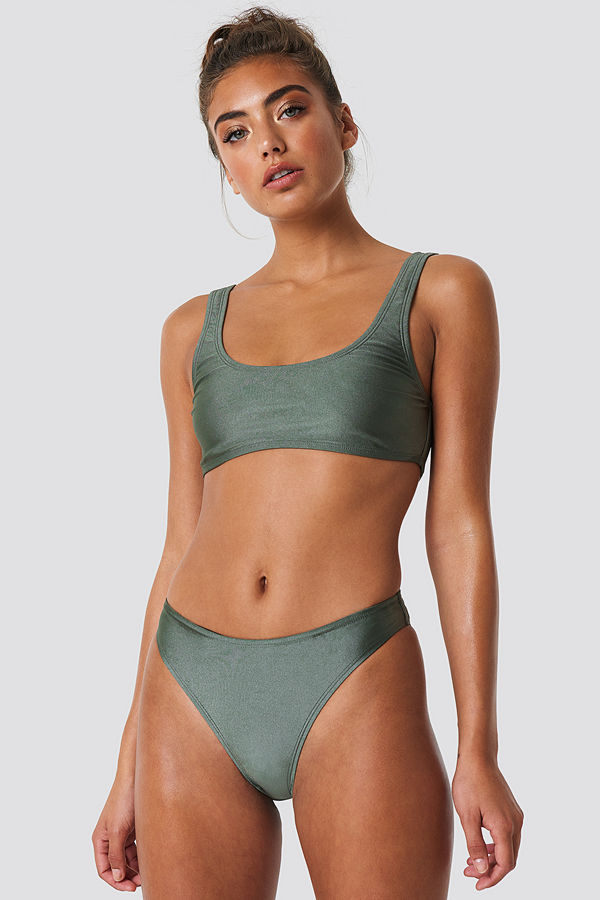 NA-KD Swimwear Sporty Bikini Briefs grön