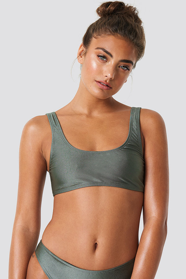 NA-KD Swimwear Sporty Bikini Top grön