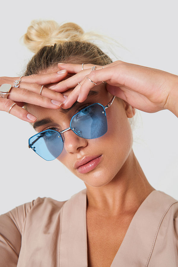 NA-KD Accessories Angular Metal Cat Eye Sunglasses - Solglasögon