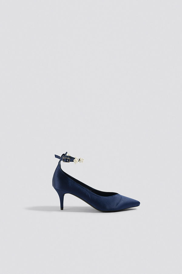 NA-KD Shoes Beaded Ankle Strap Pumps blå