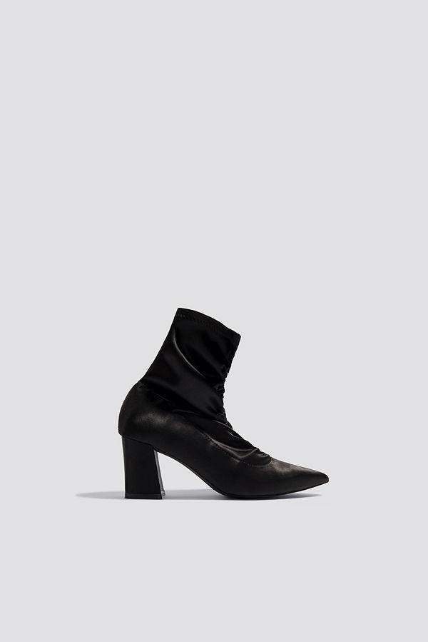 NA-KD Shoes Gathered Front Sock Boots svart