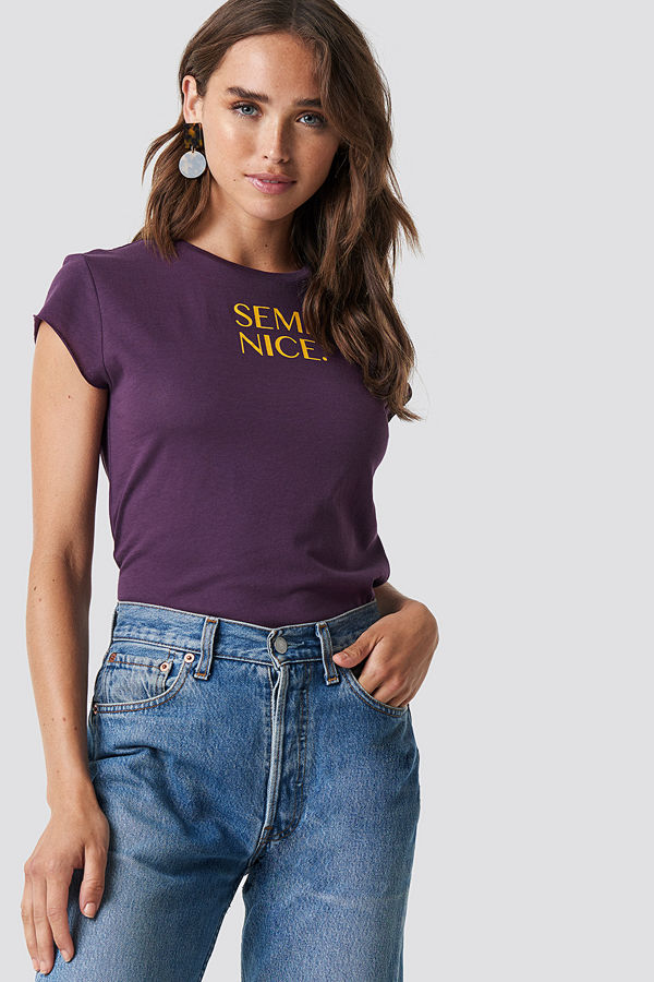 NA-KD Trend Semi Nice Raw Edge Tee