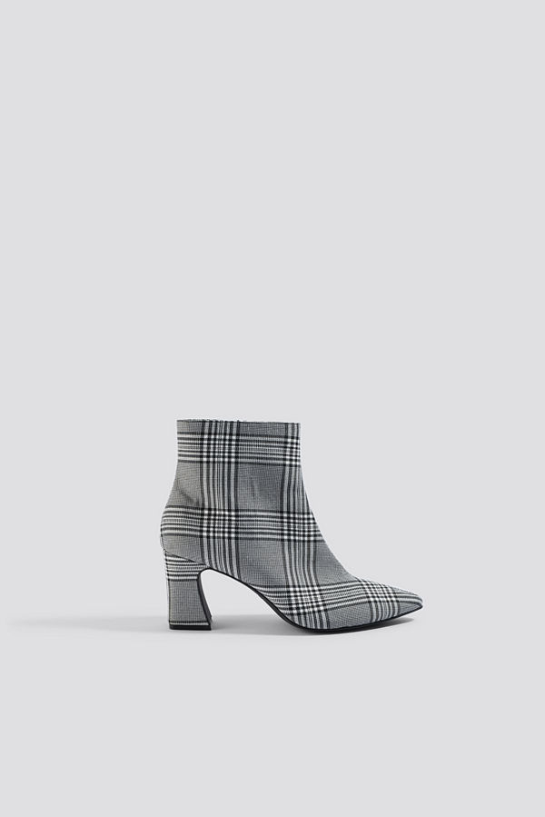 NA-KD Shoes Checked Ankle Boots grå