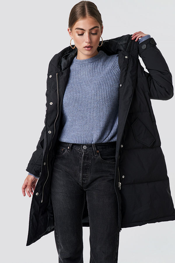 Rut & Circle Padded Hood Jacket svart