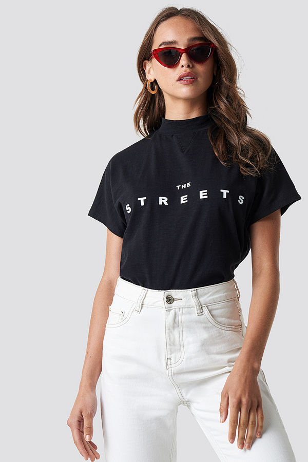 NA-KD Streets Cap Sleeve Top svart