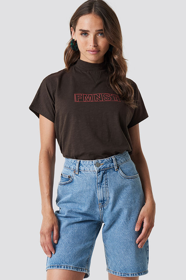 NA-KD Fmnst Cap Sleeve Top brun