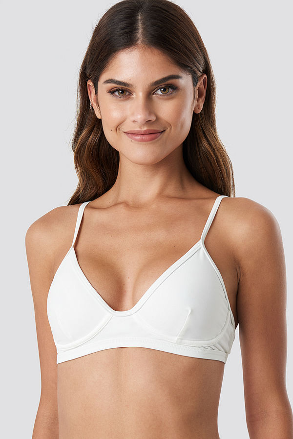 NA-KD Swimwear Cup Shape Bikini Top vit