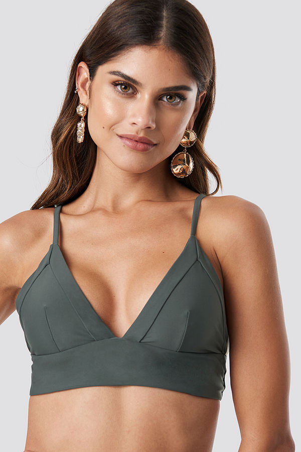 NA-KD Swimwear Framed Bikini Bralette grå