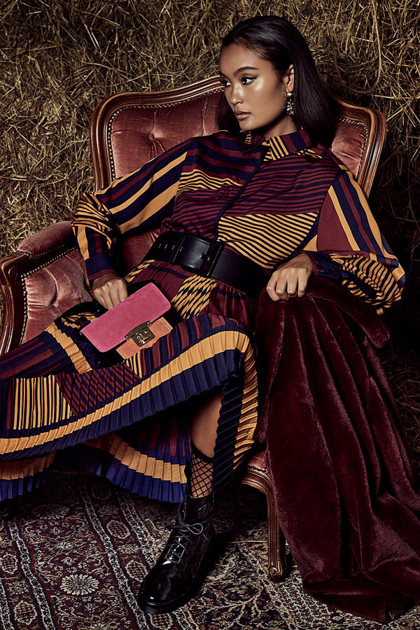 NA-KD Trend Criss-Cross Stripes Pleated Skirt multicolor