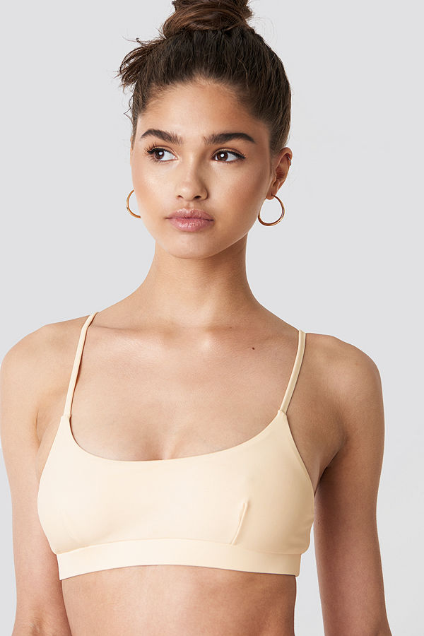 NA-KD Swimwear Sporty Bikini Bra vit beige