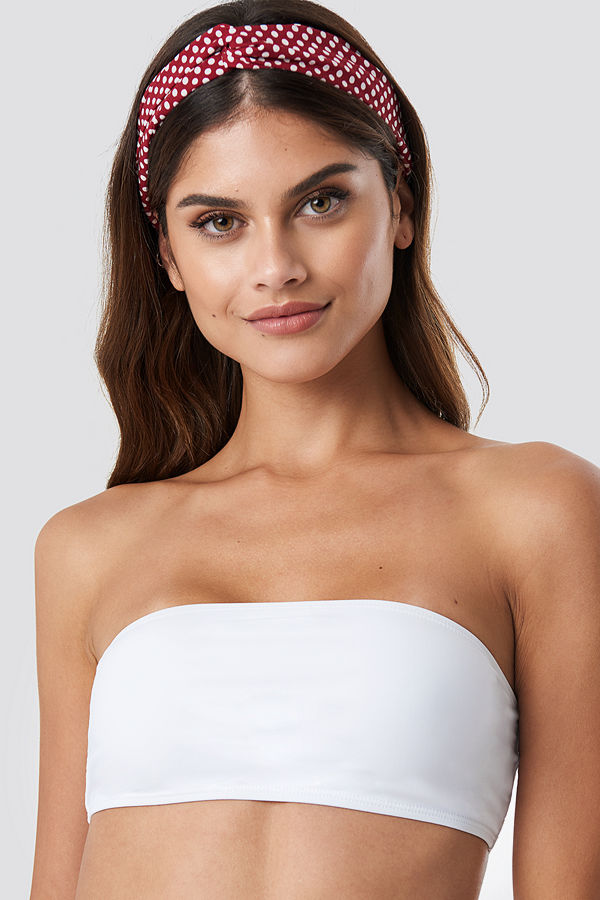 NA-KD Swimwear Bandeau Bikini Top vit