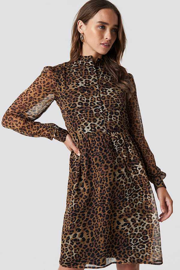 NA-KD High Neck Shirt Dress - Miniklänningar