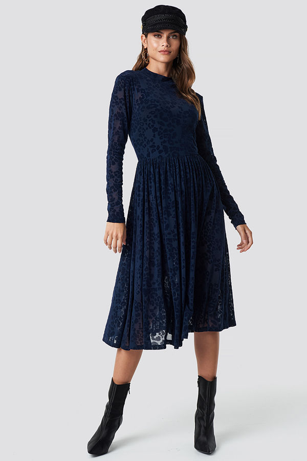 Rut & Circle Burnout Velvet Dress - Festklänningar
