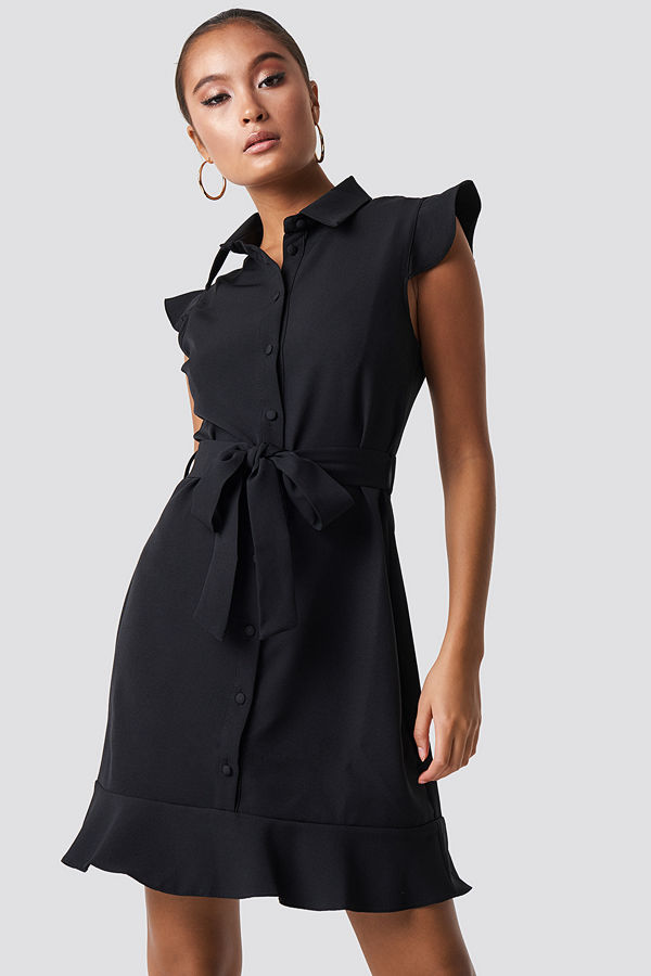 Trendyol Tofa Binding Detail Dress svart