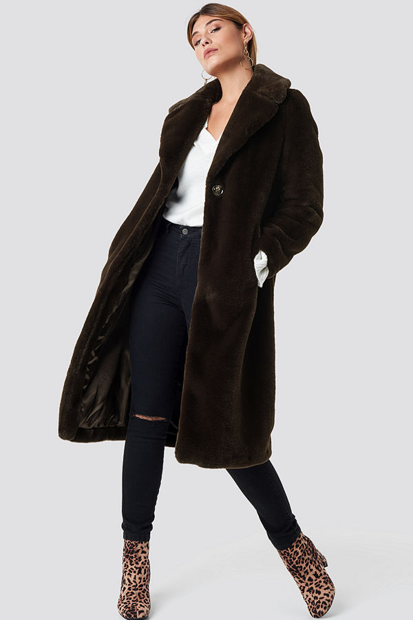 XLE the Label Caroline Faux Fur Coat brun