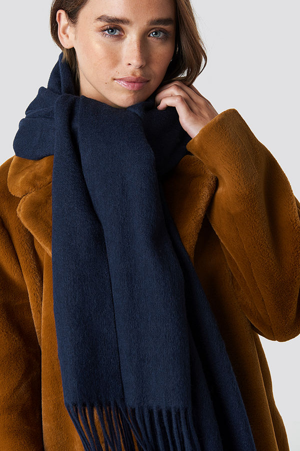 NA-KD Accessories Wool Blend Scarf blå