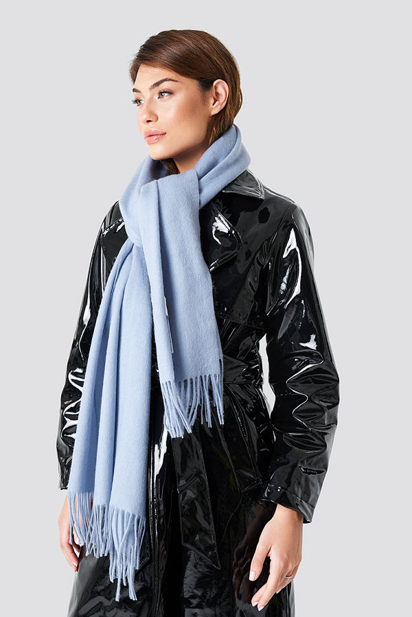 NA-KD Accessories Wool Blend Scarf blå