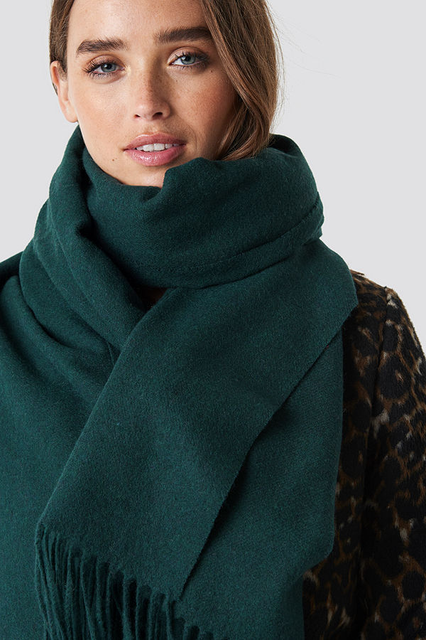 NA-KD Accessories Wool Blend Scarf grön