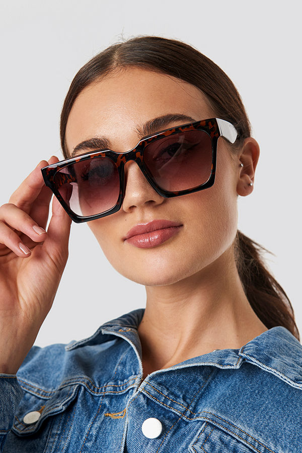 NA-KD Accessories Oversize Squared Sunglasses brun