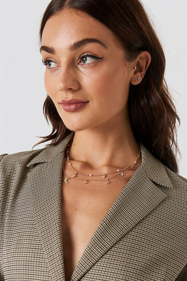 NA-KD Accessories smycke Mini Stars and Moon Necklace guld