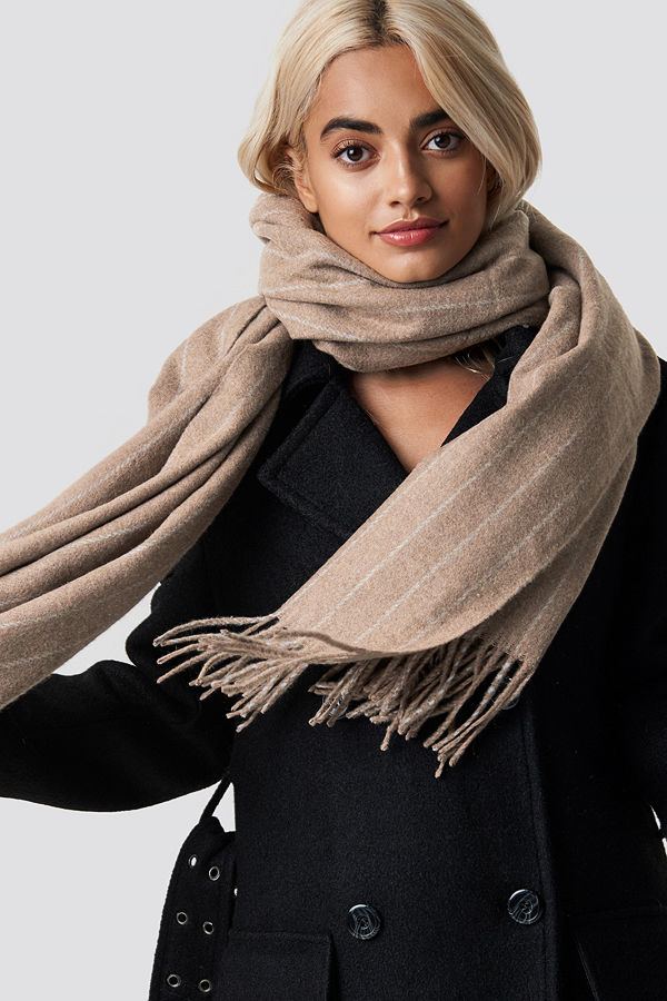 NA-KD Accessories Woven Pinstripe Scarf - Halsdukar & Sjalar