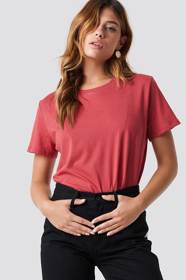 NA-KD Basic Basic Oversize T-Shirt röd