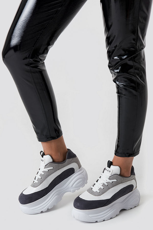 NA-KD Shoes Platform Chunky Trainers vit grå