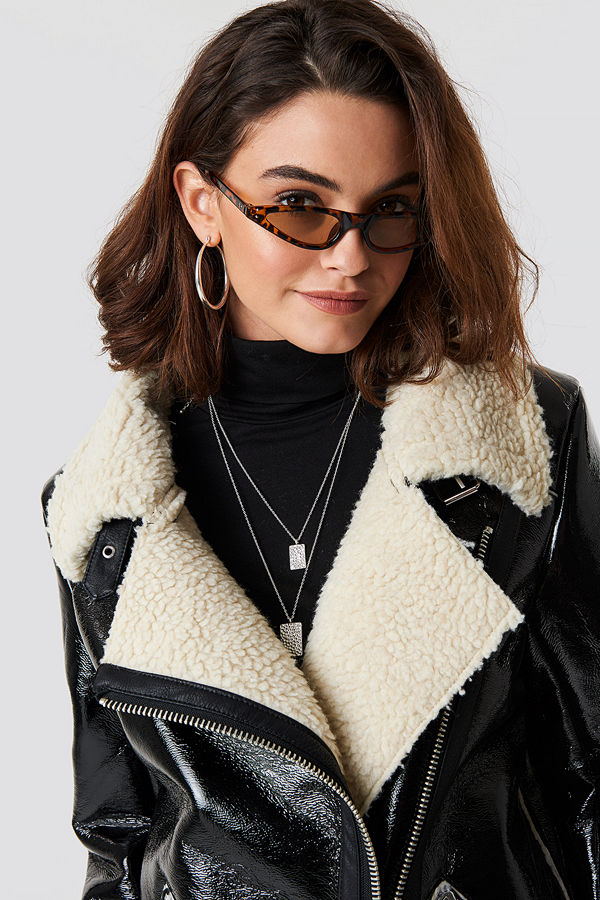 Emilie Briting x NA-KD Leopard cateye sunglasses - Solglasögon