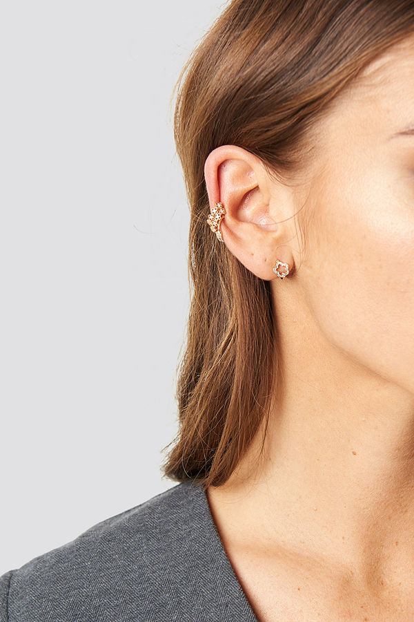 NA-KD Accessories smycke Sparkling Earrings And Cuff Set guld