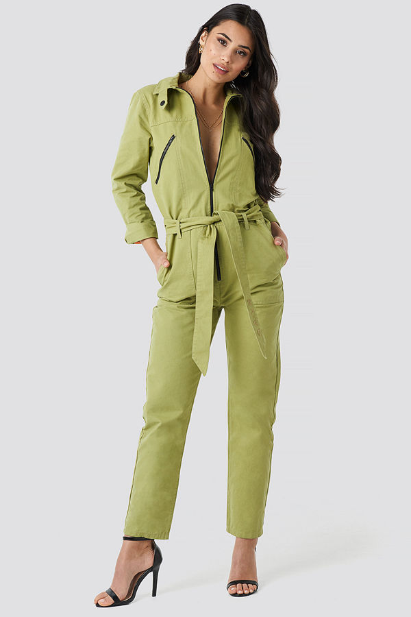 NA-KD Utility Jumpsuit grön