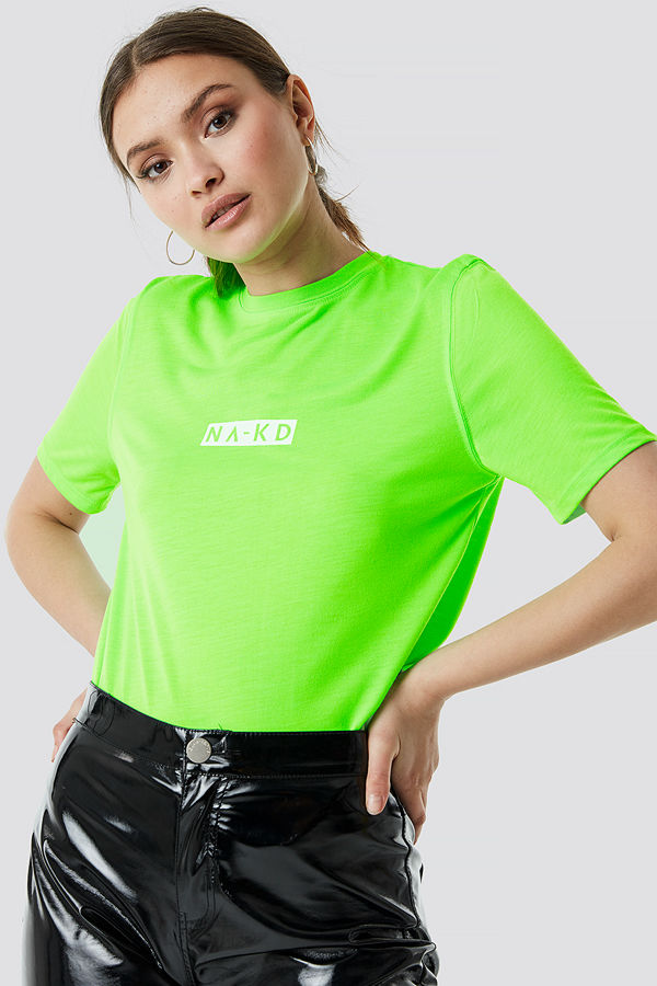 NA-KD Neon Logo Tee
