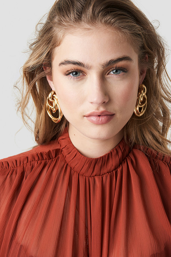 NA-KD Accessories Big Connected Ring Earrings - Smycken