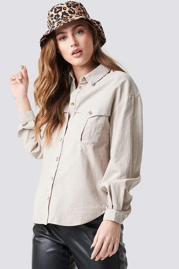 Mango Cow Shirt beige