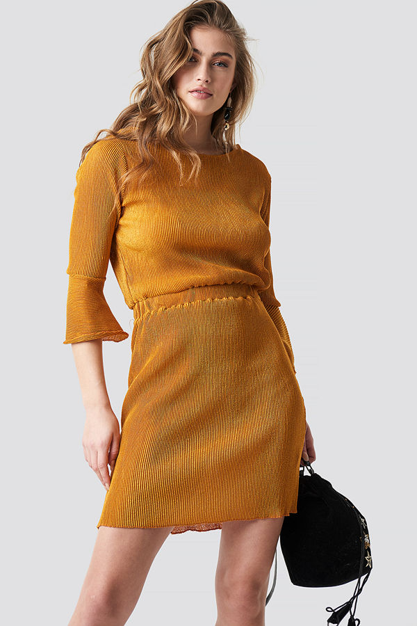 Trendyol Flange Midi Dress orange