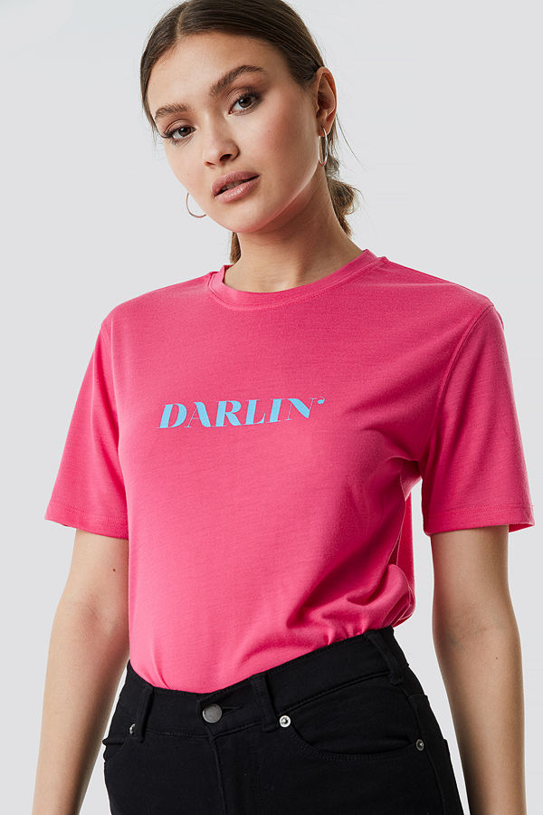 NA-KD Neon Darlin' Tee rosa