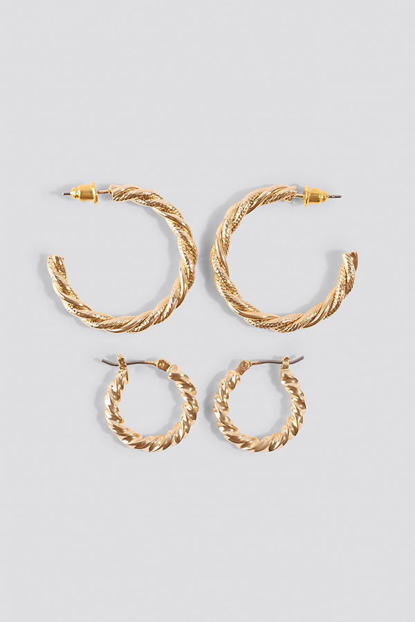 NA-KD Accessories smycke Flätat Örhängesset guld