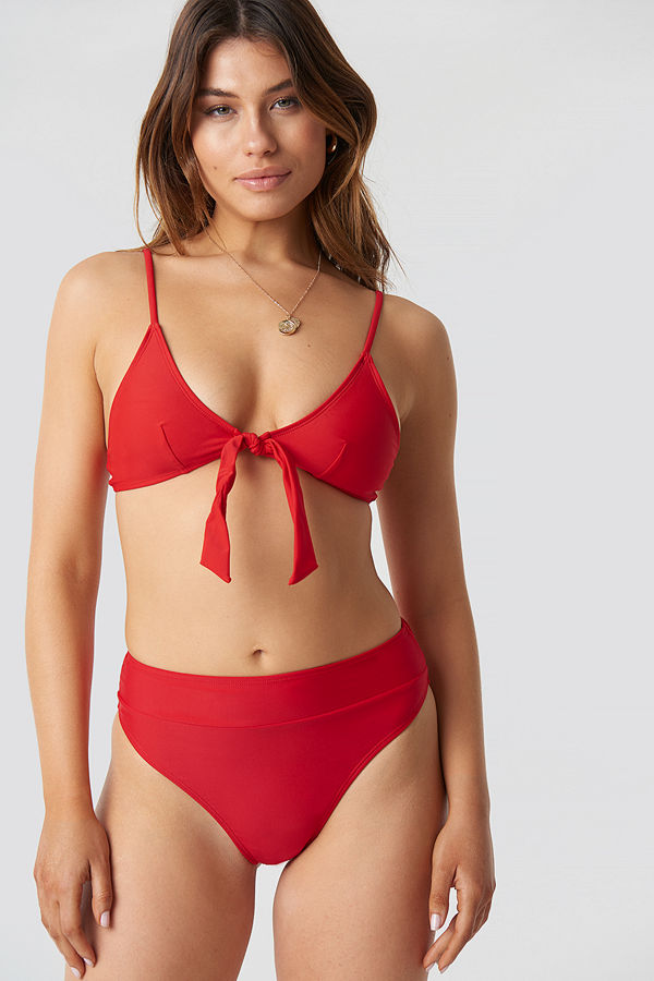 NA-KD Swimwear Maxi Highwaist Bikini Panty röd