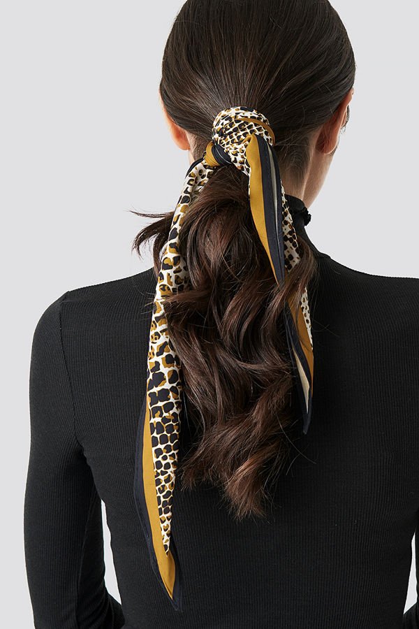 NA-KD Accessories Dark Snake Hair Scarf - Halsdukar & Sjalar
