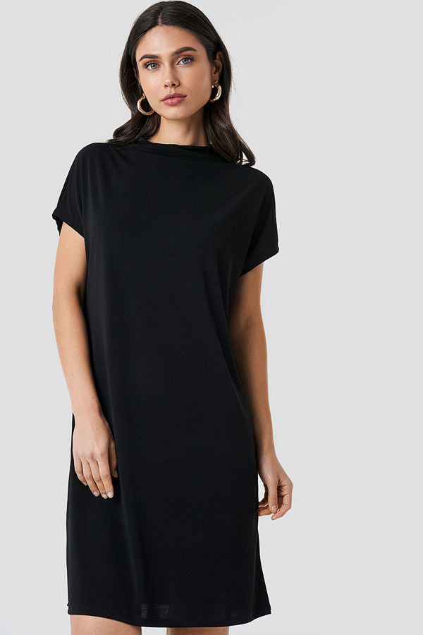 NA-KD Jersey Cap Sleeve Dress svart