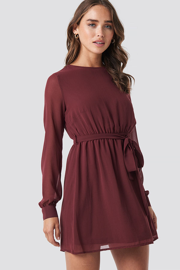 NA-KD Chiffon Dress röd