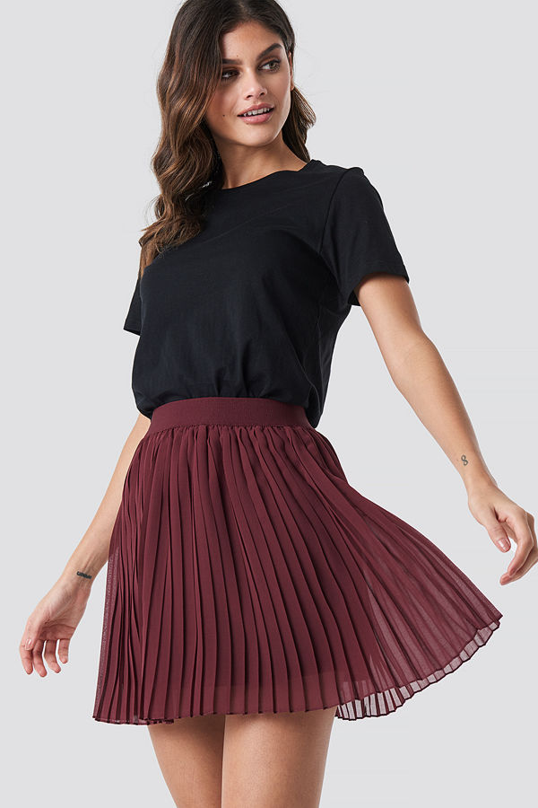NA-KD Mini Pleated Skirt röd