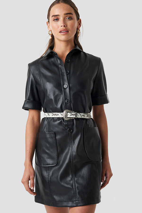 Trendyol Snake Pattern Buckle Belt grå