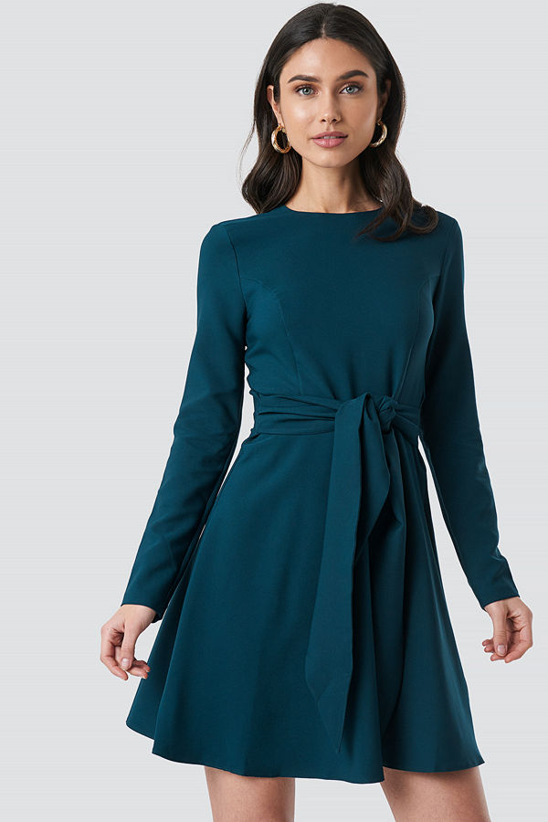 Sleeve Trendyol Mini Dress Online Long Blå Klänningar Grön ZkuTOXPi