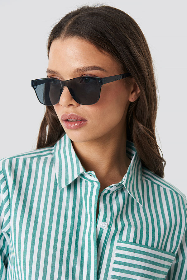 NA-KD Accessories Square Monolens Sunglasses svart