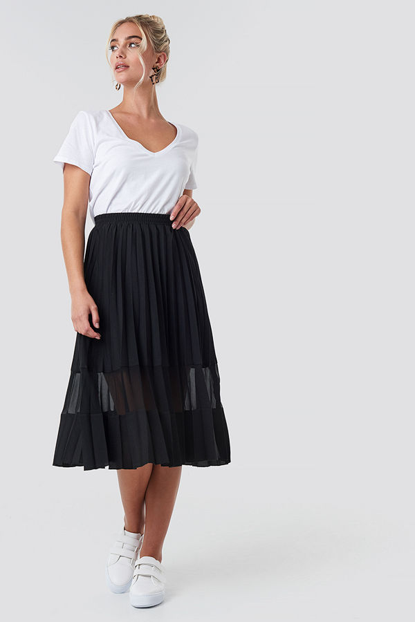 NA-KD Trend Co-ord Pleated Panel Midi Skirt svart